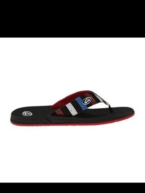 Reef Men's Size Phantoms Black/Red/Blue 2476USA Sandals Flip Flops